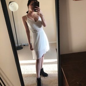 Contrast Lace Solid Cami Dress
